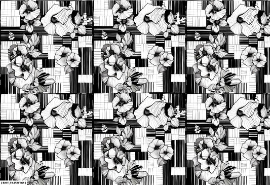 19 Flower Quilt Underglaze Transfer Sheet