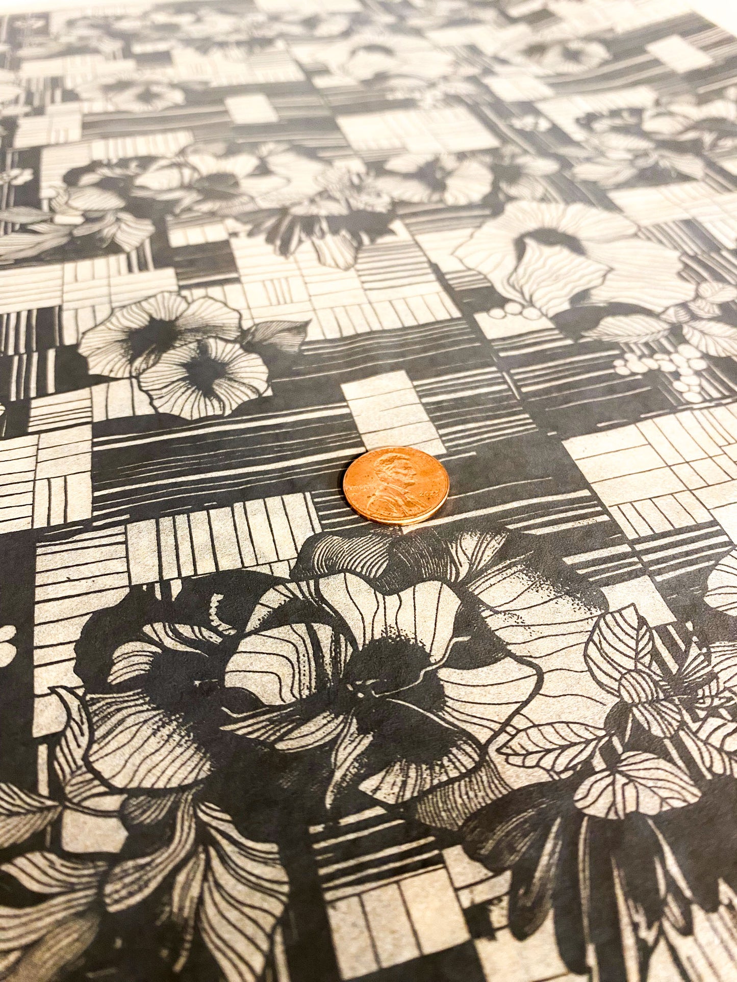 19 Flower Quilt Underglaze Transfer Sheet